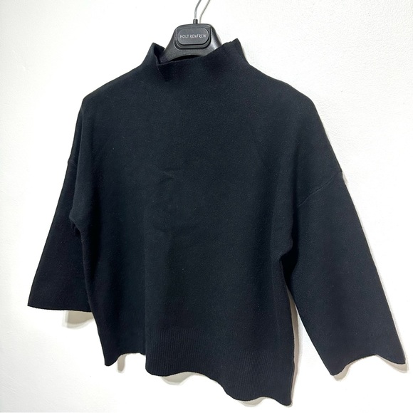 Christina Paris Black Thick Knit Drop Shoulder Sleeves Cowl Neck Comfy Knit Top - Picture 3 of 13